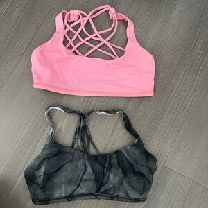 lululemon athletica Pink and Black Sports Bras